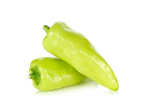 Green chilli isolated on the white background Stock Photos