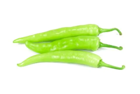 Green chilli isolated on white background Stock Photos