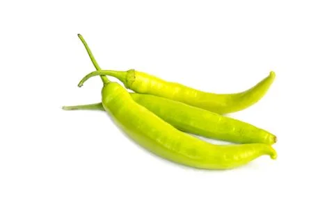 Green chilli isolated on white background Stock Photos