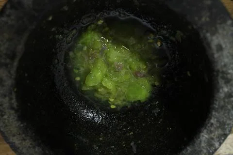 Green chilli sauce Stock Photos