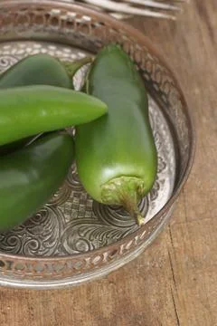 Green chillis Stock Photos