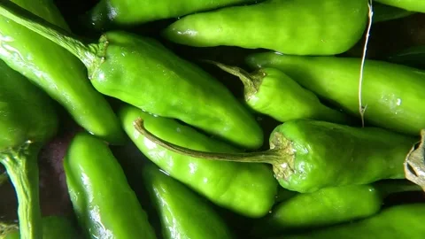 Green Chilly Close up Shot - Rightwards Stock Footage 282044094