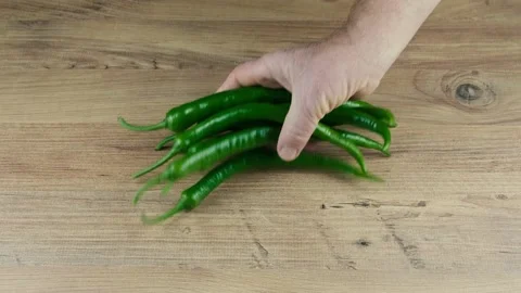 Green chilly pepper Stock Footage 168835351