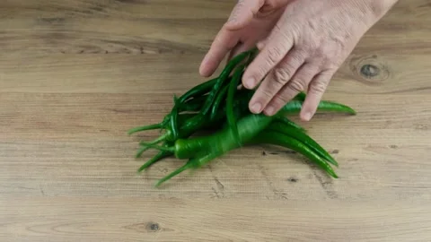Green chilly pepper Stock Footage 169296087