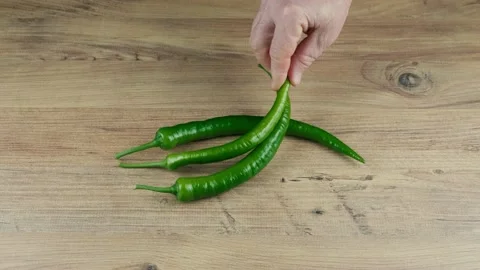 Green chilly pepper Stock Footage 169296135