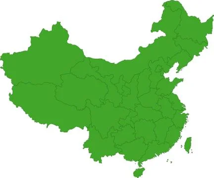 Green China map Stock Illustration
