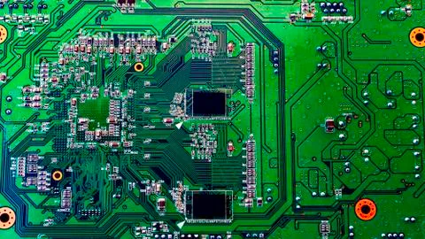 Green chip plate Stock Photos