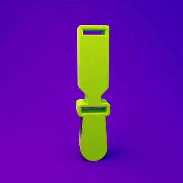 Green Chisel tool for wood icon isolated on purple-blue background. Minimal.. Ilustración de archivo