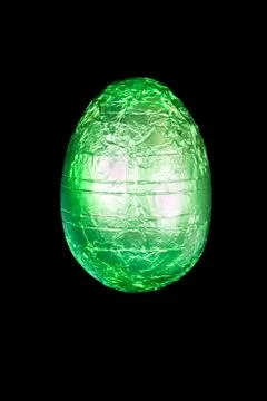 Green chocolate easter egg Stock Photos