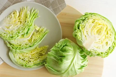 Green chopped head of cabbage Foto stock