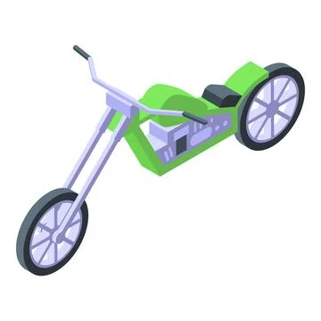 Green chopper icon isometric vector. Biking engine イラスト素材