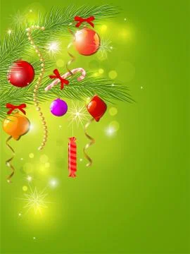 Green Christmas background Stock Illustration