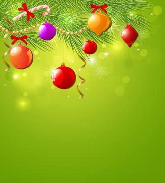 Green Christmas background Stock Illustration