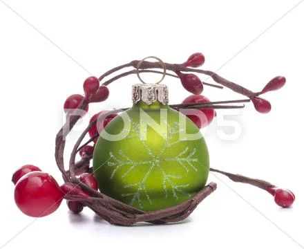 Green christmas ball Stock Photos