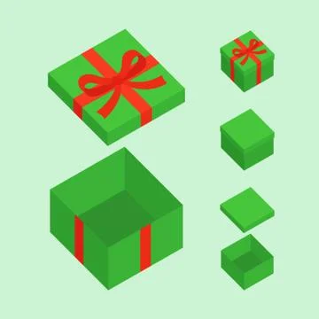Green Christmas Box Stock Illustration