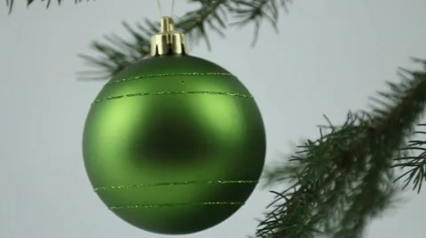 Green Christmas bulb Stock Footage 12553470