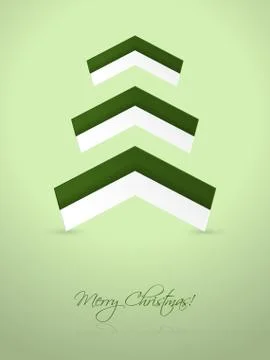 Green christmas card with abstract elements Illustrazione stock