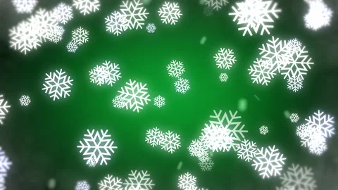 Green Christmas snowflake animation in motion Stock Footage 294169014