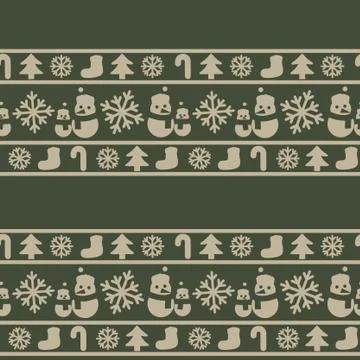 Green Christmas Snowman seamless pattern background Stockillustratie