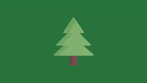 A green christmas tree on background and isolated isolated on green screen Video stock 336858181