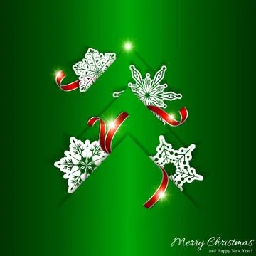 Green Christmas Tree Background Illustrazione stock