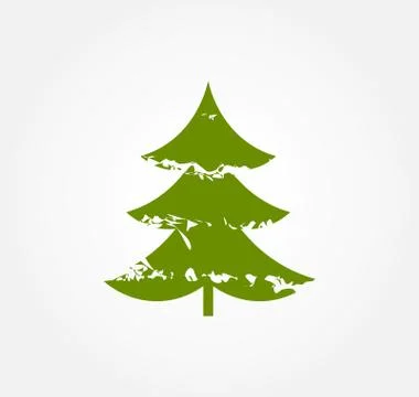 Green Christmas tree icon. Vector illustration. Stock Illustration