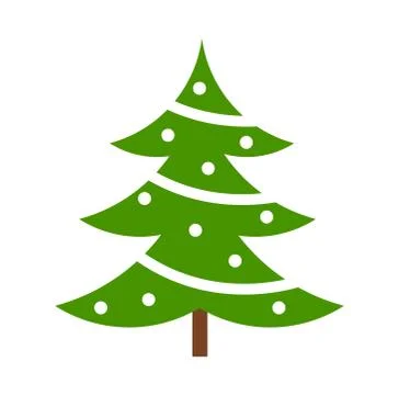 Green Christmas tree icon. Vector illustration. Stock Illustration