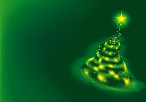 Green Christmas Tree Stock Illustration