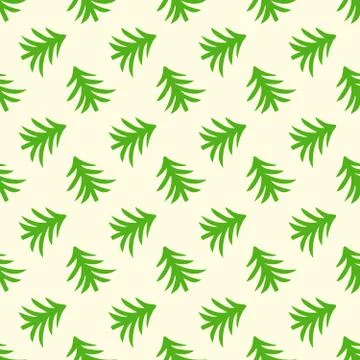 Green Christmas tree on a light background seamless pattern. vector illustrat 스톡 일러스트