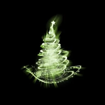 Green christmas tree of light Stock Illustration