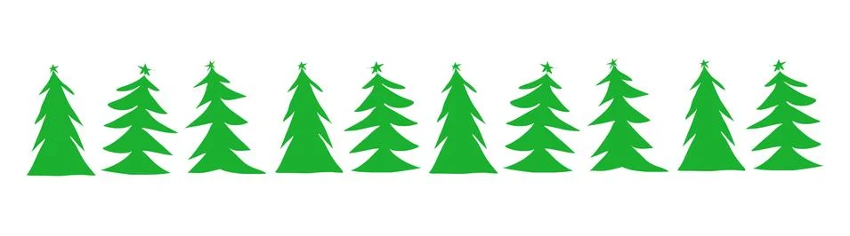 Green Christmas tree margin Stock Illustration