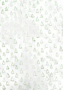 Green Christmas tree  pattern empty rusty white paper background Stock Illustration