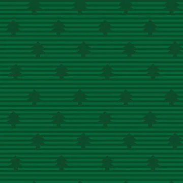 Green Christmas Tree seamless pattern design Stock Illustration