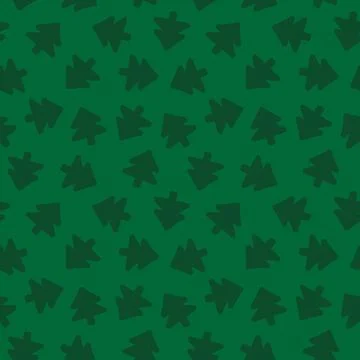 Green Christmas Tree seamless pattern design Stock Illustration
