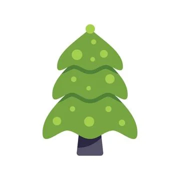 Green christmas tree standing with decorations minimalist vector illustration 스톡 일러스트