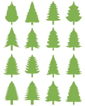 Green Christmas trees Stock Illustration