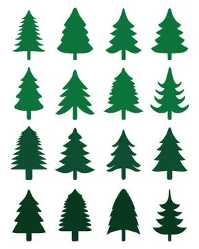 Green Christmas trees Illustrazione stock