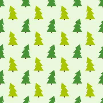Green Christmas trees seamless pattern. Vector illustration Illustrazione stock