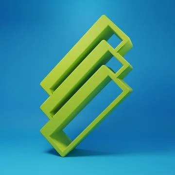 Green Cigarette rolling papers pack icon isolated on blue background. Minim.. Stock Illustration