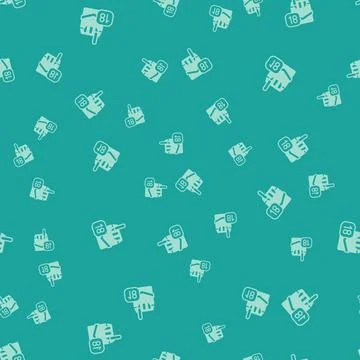 Green Cigarettes pack box icon isolated seamless pattern on green background. Illustrazione stock
