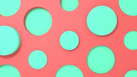 Green circle 3d shapes geometric animation on pink pastel background. 4k loop re Video stock 107770959