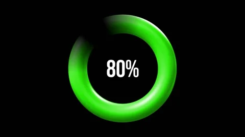 Green Circle with 80 Percent Mark, Sale Stock Footage 167694371
