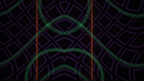 Green Circle Abstract Motion Background with Purple Grid Symmetry for Tech .. Stock Footage 343710543