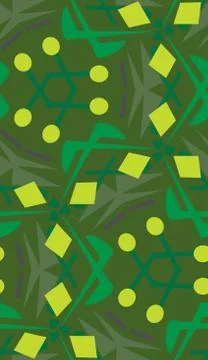 Green Circle and Lines Pattern Stock Illustration