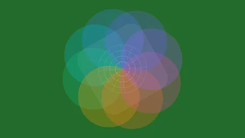 Green Circle and Rain on Green Screen Background Horizontal 16:9 Stock Footage 339443865