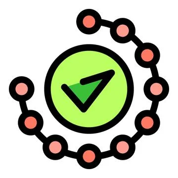 Green circle with arrow surrounded by dotted line Stock Illustration