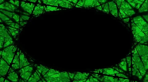 Green circle bobwire background with alpha matte Stock Footage 8924071