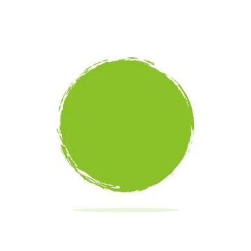 Green circle brush stroke isolated on white background. Stock Illustration