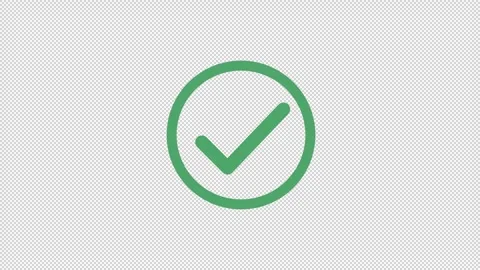 Green circle check mark animation Video stock 330147505