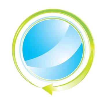 Green circle concept icon with arrow, vector illustration Stock Illustration